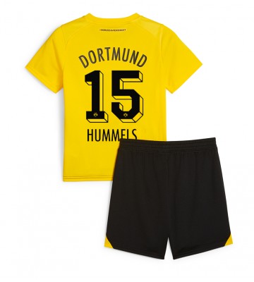 Borussia Dortmund Mats Hummels #15 Hjemmebanesæt Børn 2023-24 Kort ærmer (+ korte bukser)